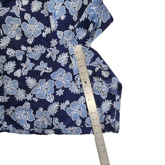 J.Crew Men's Tropical Board Shorts Large Blue Gray Hibiscus Flower Hawaiian - Picture 9 of 9